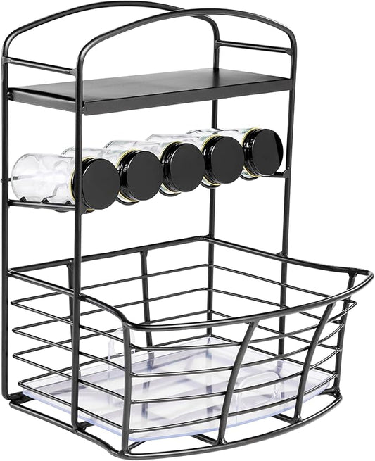 Polder Countertop Storage Bin with Shelf and Jars