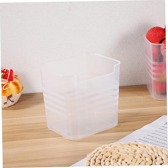 PRETYZOOM 2Pcs Refrigerator Organizer Bins Food-grade Plastic Translucent Fridge Side Door Storage Boxes with Vertical Design for Kitchen Pantry Expansion and Fresh Keeping