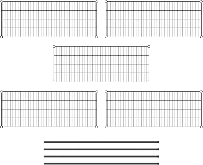 Commercial NSF Listed Black Epoxy Stationary Wire Shelving Kit 21" x 54" x 64", with 5 Shelves Perfect for Warehouse, Walk-in Refrigerator, Freezer, Grocery Store, Restaurant, Dishroom