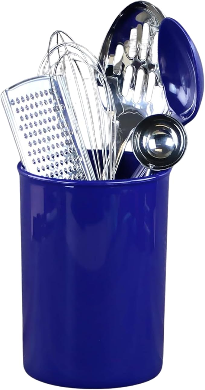 Reston Lloyd Calypso Basics Multipurpose Cookware Storage Crock, Kitchen Countertop & Office Organization, Durable & BPA-Free Plastic, by Reston Lloyd Utensil Holder, Indigo