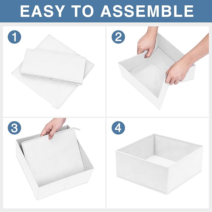 Criusia Drawer Organizer Clothes 12 Pack - Fabric Closet Organizers and Storage for Nursery Organization - Dresser Drawer Dividers for Baby Clothes/Socks/Underwear/Bras - College Dorm Room Essentials