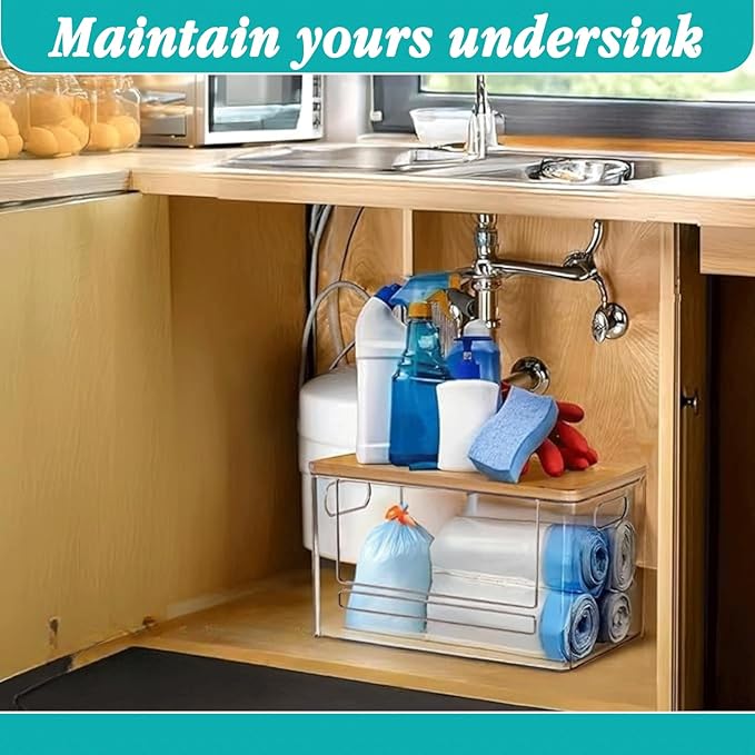 2 Pack Trash Bag Holder Dispenser for Kitchen, Laundry Room Trash Bag Holder, Acrylic Trash Bag Dispenser Extra Large for Kitchen, Laundry Room Under Sink Organization and Storage
