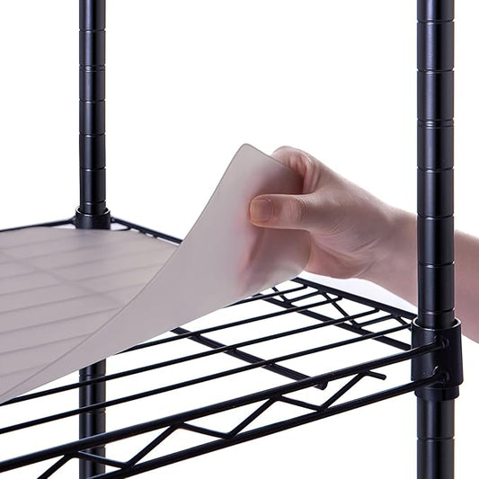 Poofzy Wire Shelf Liner 14" X 30", Non-Adhesive Plastic Shelf Liners for Wire Shelving, Waterproof Protector Mats (4PK, Gray)