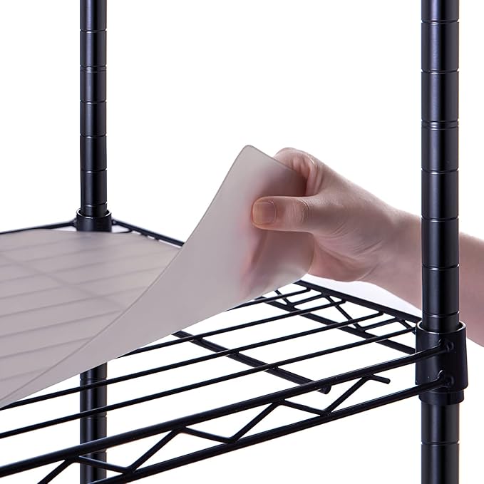 Poofzy Wire Shelf Liner 16" X 36", Non-Adhesive Plastic Shelf Liners for Wire Shelving, Waterproof Protector Mats (5PK, Gray)