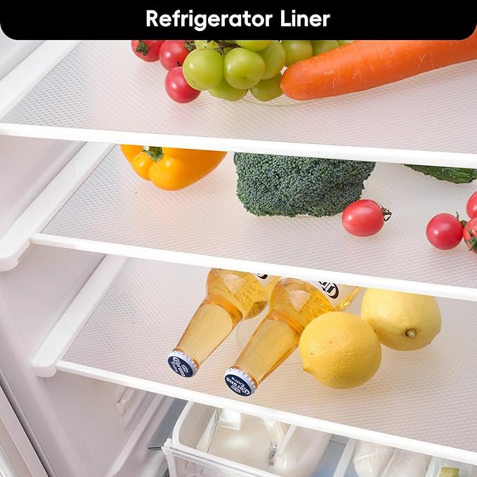 Shelf and Drawer Liner for Kitchen Cabinet，Non Adhesive Durable EVA Shelf Paper, Non Slip Waterproof Decorative Mats for Dresser Cupboard Refrigerator Bathroom Grip Shelves（Clear,12 in X 20 Ft ）
