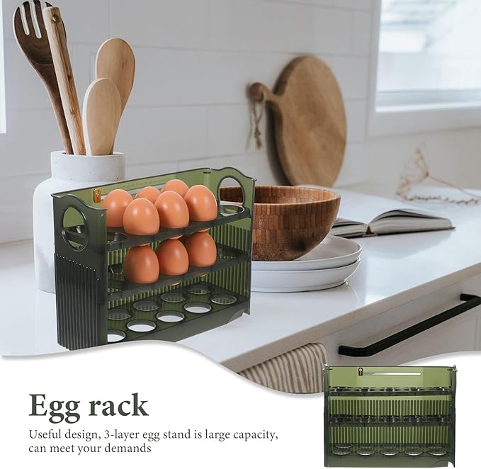 Homoyoyo Storage Rack for Refrigerator Sturdy Plastic Holder Organizer with Design for Fridge Door Keeps Eggs Safe and Neat for Home and Kitchen