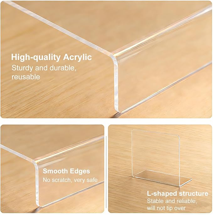 Shelf Dividers for Closet Organization: 10" Tall x 12" Deep, Adhesive Separators Features Acrylic Material and Provides Storage for Clothes and Purses in Bedroom Cabinets(8-Pack)
