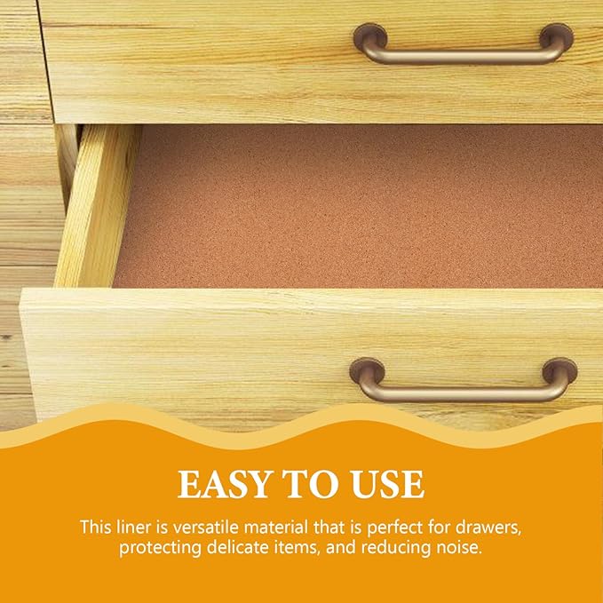 TOPPERFUN 2sheets Cork Drawer Liners High Density Shelf Liners for Cabinets Craft Cork Shock Absorption Material for Drawers and Cabinets and Wear Resistant