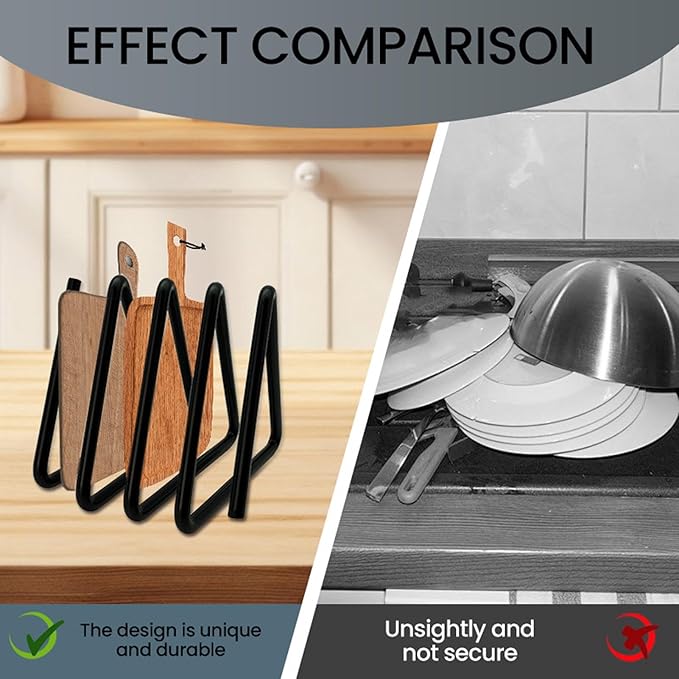Cryfokt Cutting Board Organizer, Stainless Steel Kitchen Cabinet Organizer for Various Sizes Space Saving Divided Rack for Baking Trays, Cutting Boards, Baking Sheets Holder