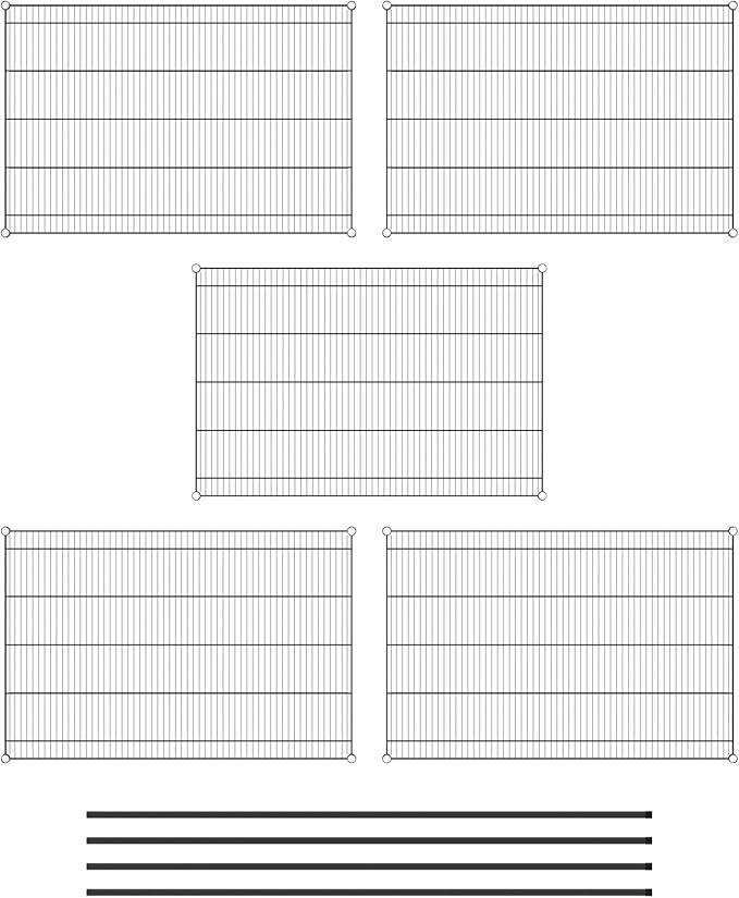 Commercial NSF Listed Black Epoxy Stationary Wire Shelving Kit 36" x 54" x 86", with 5 Shelves Perfect for Warehouse, Walk-in Refrigerator, Freezer, Grocery Store, Restaurant, Dishroom