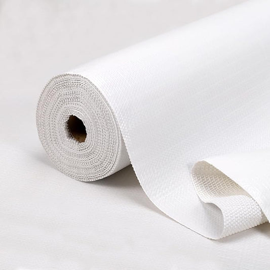 Practical White Shelf Liners for Kitchen Cabinets, Non-Adhesive Drawer Liner, Non-Slip Strong Grip Cabinet Liner Thickened Waterproof Shelf Paper for Pantry, Countertops, Organizers,12" x10FT