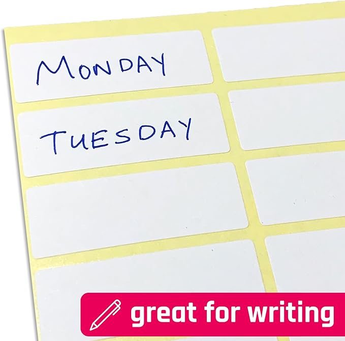 500 Pack, 1.5" x 0.75" - Blank White Labels Stickers to Write On, Stick On Adhesive Sticky Labels