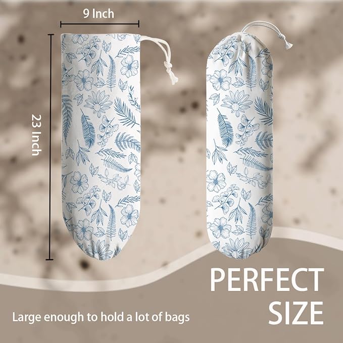 Aesthetic Bag Holder, Bag Dispenser for Plastic Bags, Washable Shopping Grocery Bags Holder Organizer, Kitchen Housewarming Gifts for Women Family Friends Grandma Mom, bags-12