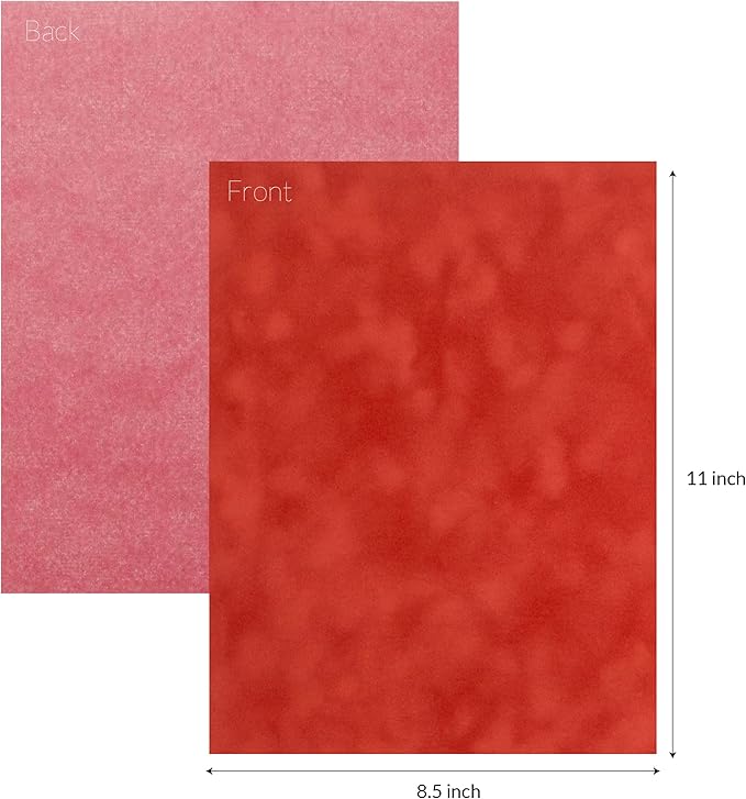 S.E.I Rust Velvet Paper, Felt Fabric For Drawer and Jewelry Box Liner, 8.5" x 11" - 12 Sheets
