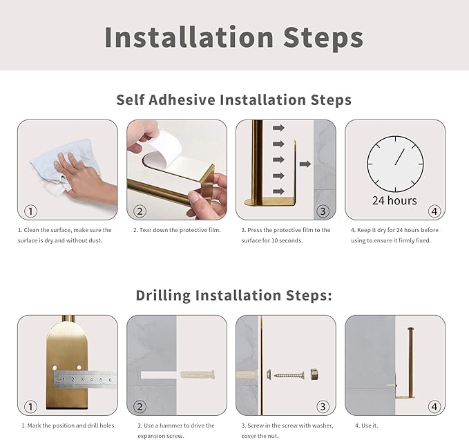 Paper Towel Holder Under Cabinet, OBODING, Self Adhesive or Drilling, Paper Towel Holder Wall Mount, 304 Stainless Steel Towel Rack for Kitchen Organization and Storage (12.05 inches)
