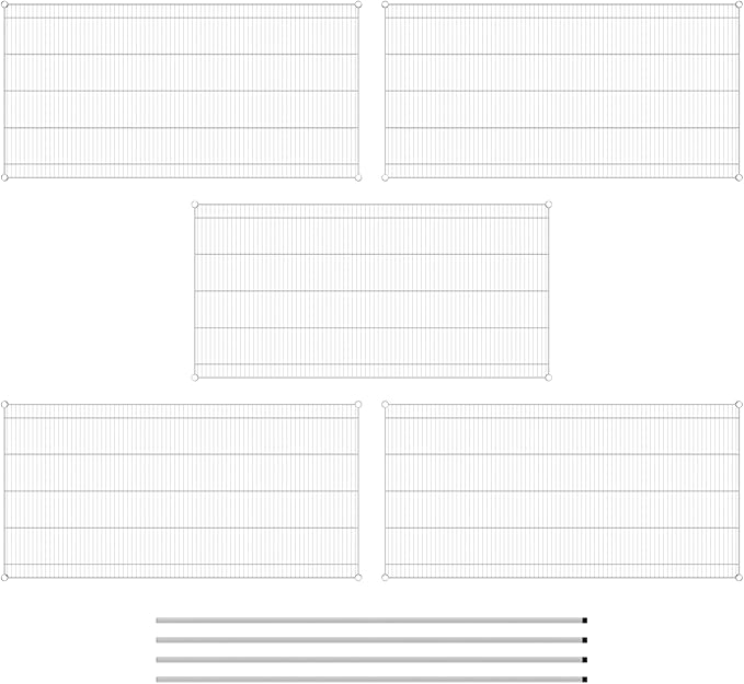 Commercial NSF Listed Chrome Stationary Wire Shelving Kit 36" x 72" x 86", with 5 Shelves Perfect for Warehouse, Walk-in Refrigerator, Freezer, Grocery Store, Restaurant, Dishroom