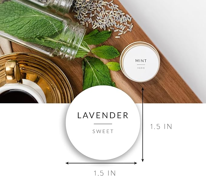 Minimalist Round Spice Labels for Lids - 140 Spice Jar Labels for Spice Containers - Waterproof Kitchen Label Stickers for Spice Jars - Spice Organization Herb Seasoning Pantry Labels
