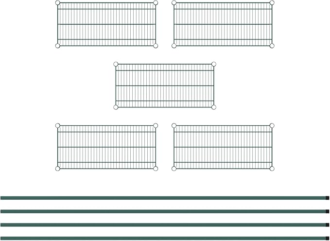 Commercial NSF Listed Green Epoxy Stationary Wire Shelving Kit 14" x 30" x 96", with 5 Shelves Perfect for Warehouse, Walk-in Refrigerator, Freezer, Grocery Store, Restaurant, Dishroom