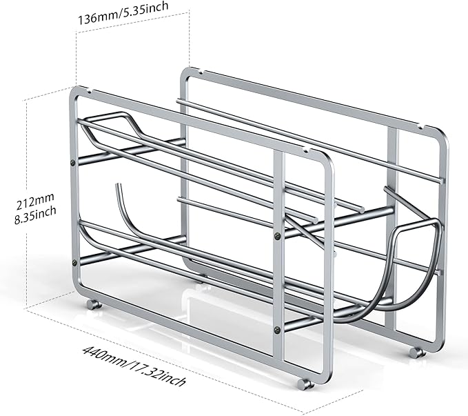 Soda Can Organizer Storage Rack, 2 Pack Stackable Beverage Soda Can Dispenser Organizer Holder for Refrigerator, Cabinet, Pantry (Silver)