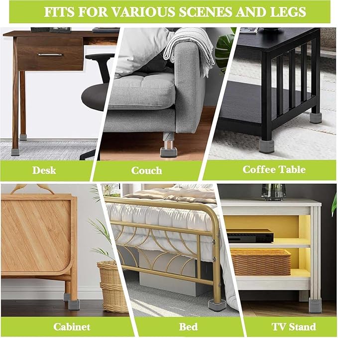 18 Pack Furniture Risers 1, 2 or 3 Inch, Adjustable Bed Risers Heavy Duty For Table Desk Couch Chair Sofa Cabinet Bed Legs Dorm, Square Stackable Bed Raisers Blocks Lift Height 1", 2" or 3", Grey