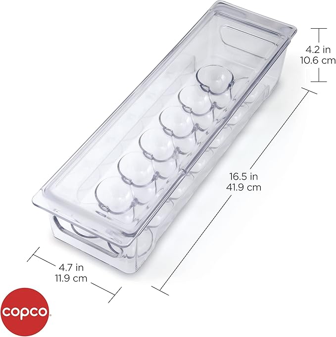 Copco Egg Fridge Bin, 16.5 x 4.7 x 4.2-Inch, Clear