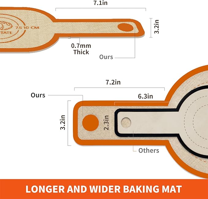 Silicone Bread Sling Dutch Oven Liner, Non-Stick & Easy Clean Reusable Oval and Round Silicone Bread Baking Mat with Long Handles, Easy to Transfer Sourdough Bread - 2 Orange Set