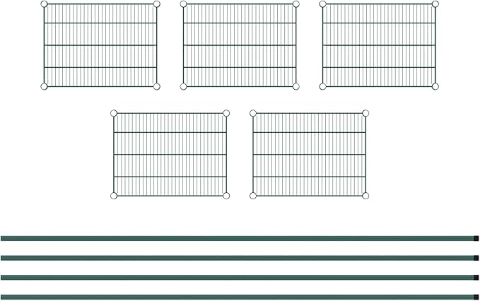 Commercial NSF Listed Green Epoxy Stationary Wire Shelving Kit 18" x 24" x 96", with 5 Shelves Perfect for Warehouse, Walk-in Refrigerator, Freezer, Grocery Store, Restaurant, Dishroom