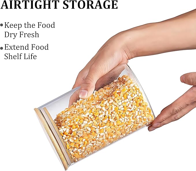 Glass Food Storage Jars Set of 3 with Bamboo Lid Airtight Glass Storage Canister, Cylindrical Kitchen Clear Food Storage Container Jar, for Pasta, Coffee, Cookies, Nuts, Cereal, Oats, Flour