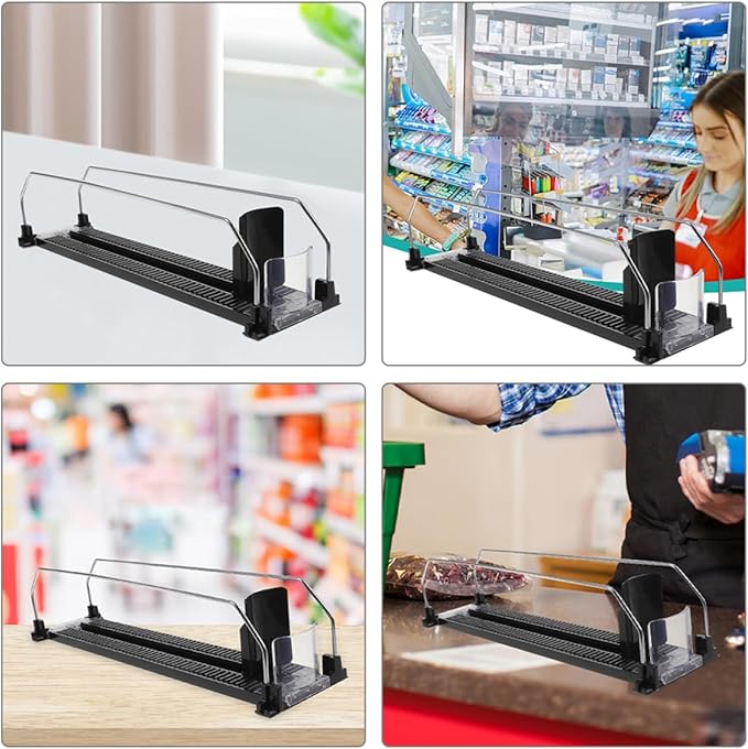 Happyyami 2Pcs Automatic Replenishment Pusher for Refrigerator Drinks Beverage Organizer with Smooth Glide for Home Supermarkets and Convenience Stores