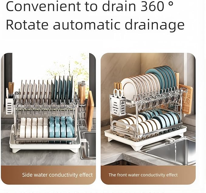 Kitchen Bowl and Dish Storage Rack Sink Bowl and Dish Knife Storage Rack Home countertop Multi Functional Drain Rack
