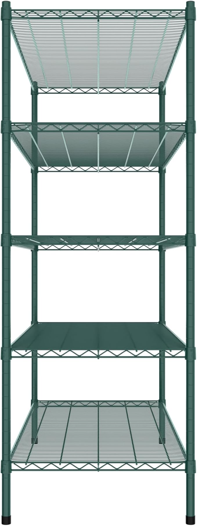 Commercial NSF Listed Green Epoxy Stationary Wire Shelving Kit 24" x 54" x 64", with 5 Shelves Perfect for Warehouse, Walk-in Refrigerator, Freezer, Grocery Store, Restaurant, Dishroom