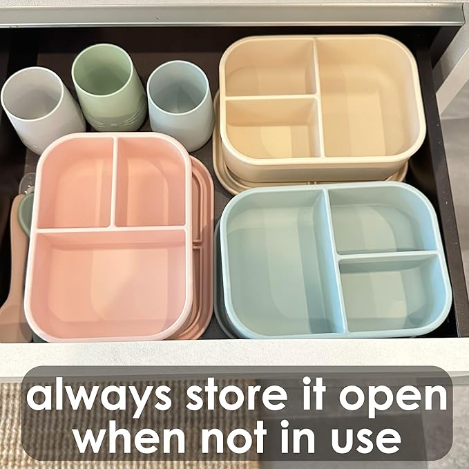 Ali+Oli Silicone Bento Box (Puppy) Lunch Box for Kids, Toddlers, Preschoolers & Adults | BPA-Free and Spill-Proof | Ideal for School, and On-the-Go Meals| Perfect for Lunch, Snacks, and Meals