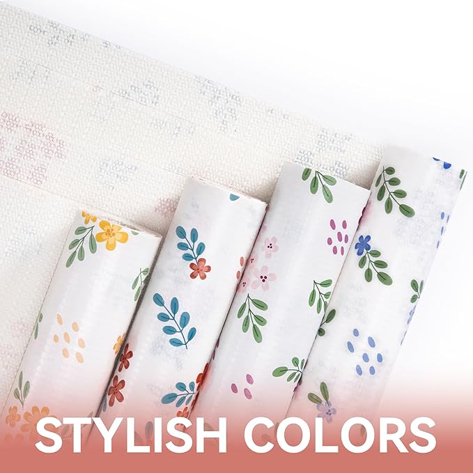 RAY STAR Shelf Liner, 12 Inch x 10 Feet Non Adhesive Blue Floral Kitchen Cabinet Liner for Pantry Drawer Vanity, Strong Grip Non Slip Waterproof, Shelf Liners for Kitchen Cabinets Cupboard