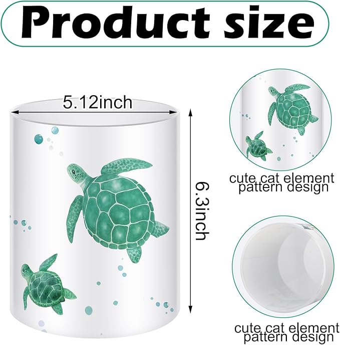 WILLBOND Sea turtle Utensil Holder Cute Acrylic Kitchen Decor Cooking Utensil Crock Storage Caddy Organizer for Spatula Cooking Tools Kitchen Countertop Spoon Holder Jar Housewarming Gift