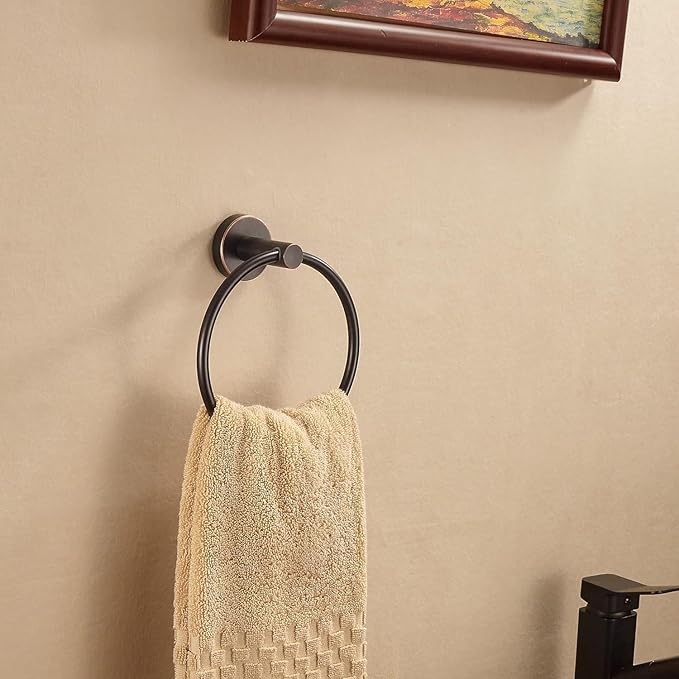 WINCASE Bronze Toilet Paper Holder, Towel Holder Oil Rubbed Towel Hooks, Bathroom Hand Towel Ring Toilet Paper Roll Holder Robe Hook Wall Mount, Farmhouse Stainless Steel Bathroom Accessories