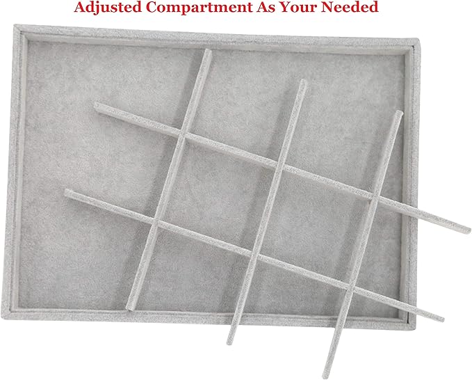Stratalife Earring Organizer Stackable Jewelry Tray Removable Display Tray Organizer for Jewelry Necklace Earring Drawer Insert 12 Grid Grey
