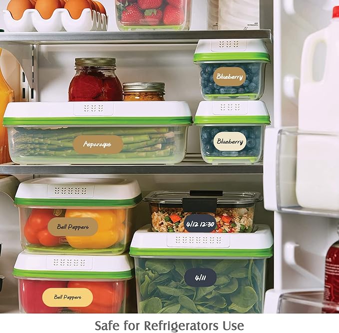 Nardo Visgo Spice Labels with 2 Markers, Waterproof Colored Chalkboard Label Stickers for Condiment Bottles Mason Jars Food Containers Cannings Storage Bins Removable Write-on Kitchen Labels 192pcs