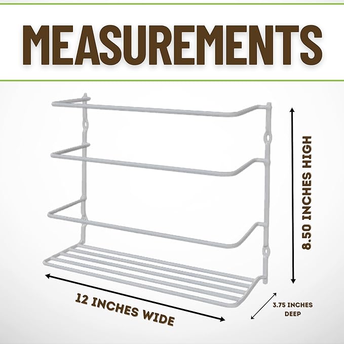 Evelots Kitchen Wrap Organizer - 2 Pack - Hold up to 4 Plastic, Foil, Paper, Wax - Cabinet Door, Wall Rack Basket - Sandwich, Freezer, Food Bag Storage - Laundry Supplies - Chrome Finished Metal