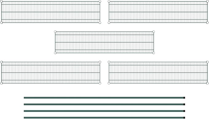 Commercial NSF Listed Green Epoxy Stationary Wire Shelving Kit 14" x 60" x 96", with 5 Shelves Perfect for Warehouse, Walk-in Refrigerator, Freezer, Grocery Store, Restaurant, Dishroom