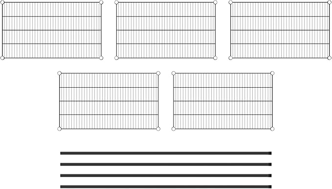 Commercial NSF Listed Black Epoxy Stationary Wire Shelving Kit 21" x 36" x 74", with 5 Shelves Perfect for Warehouse, Walk-in Refrigerator, Freezer, Grocery Store, Restaurant, Dishroom