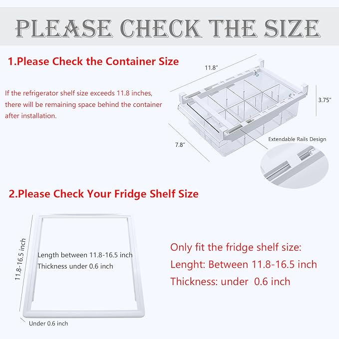 Dewpeton Refrigerator Organizer Bins - Clear Plastic Container Drawer for Egg Vegetable Fruit Snack Drink Food, Home Essentials Organization and Storage for Fridge Kitchen Cabinet Pantry Freezer