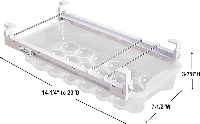 The Lakeside Collection Adjustable Fridge Drawer or Egg Tray