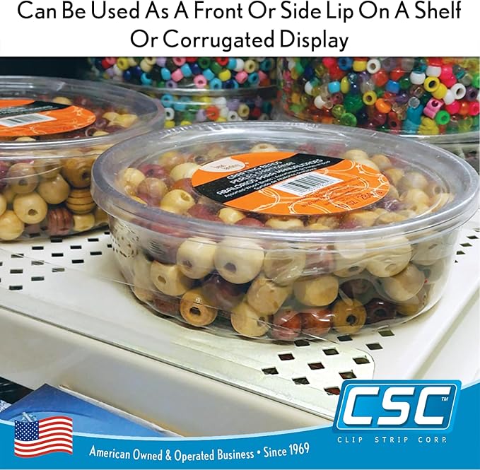 Clear Plastic Shelf Divider 1" H x 17-9/16" L with Adhesive Mount by ClipStrip