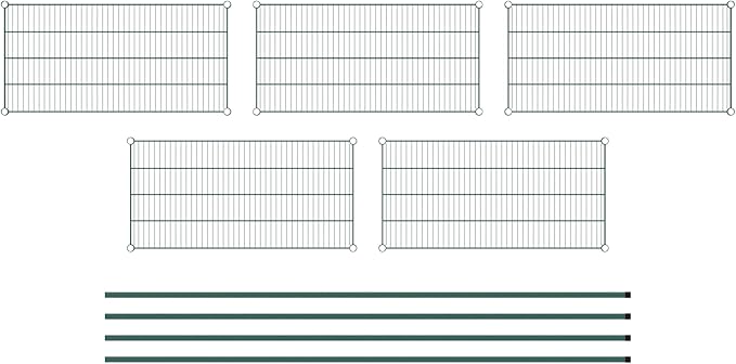 Commercial NSF Listed Green Epoxy Stationary Wire Shelving Kit 21" x 42" x 96", with 5 Shelves Perfect for Warehouse, Walk-in Refrigerator, Freezer, Grocery Store, Restaurant, Dishroom