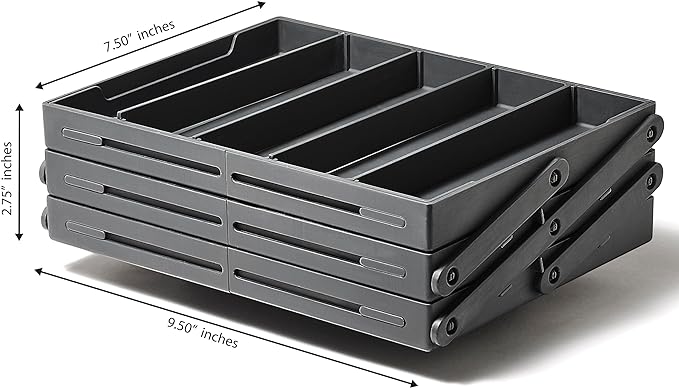 Ontel Smart Drawer Organizer, Multi-Level Jewelry and Cosmetics Storage, Black, 2.65 in