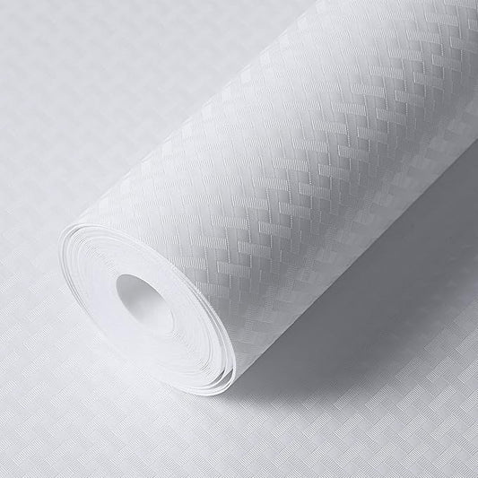 StaHom Shelf Liners for Kitchen Cabinets Refrigerator Liners Waterproof Kitchen Cupboard Liner Durable Plastic Drawer Mats EVA Non Adhesive Fridge Liner for Shelves - White 17.5 x 78.7 Inches