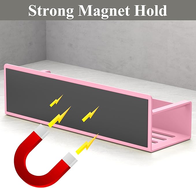 HuggieGems Magnetic Water Bottle Holder for Refrigerator, Cup Holder Organizer for Stanley and Tumbler for Kitchen, 4 Pack, Pink