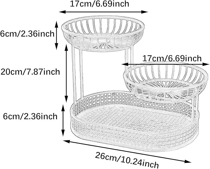 3 Layer Fruit Basket Fruit Holder Space Saver Serving Stand Metal Wire Storage Basket Bread Basket Vegetable Rack for Holdiay, gold