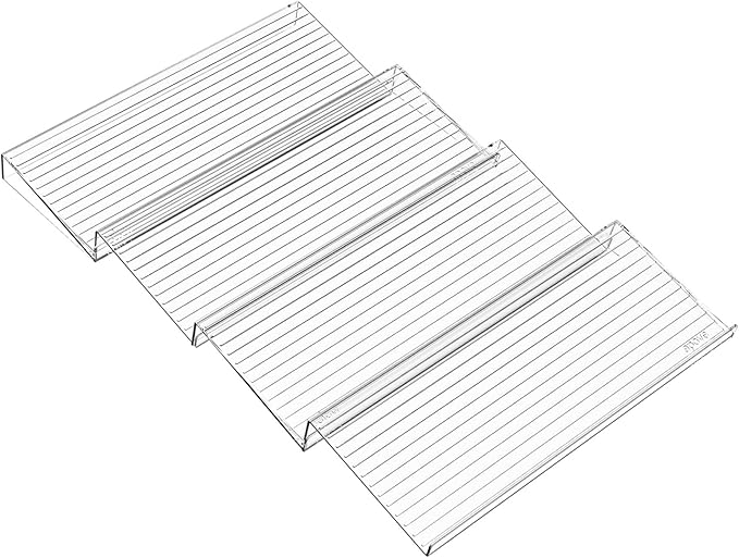 4Pcs Spice Organizer, Clear Plastic Spice Drawer Organizer Large Capacity Slanted Adjustable Seasoning Jars Storage Tray Insert for Kitchen Drawer