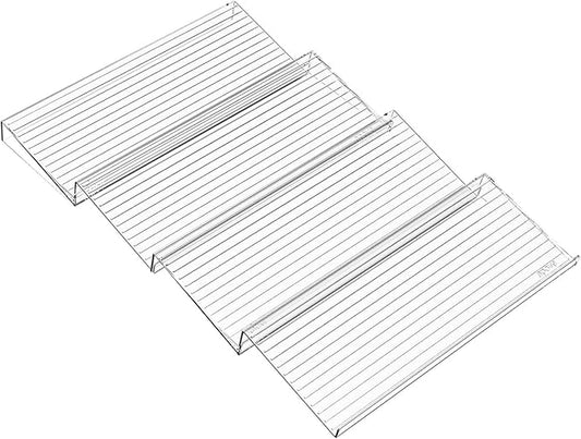 4Pcs Spice Organizer, Clear Plastic Spice Drawer Organizer Large Capacity Slanted Adjustable Seasoning Jars Storage Tray Insert for Kitchen Drawer